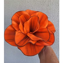 Lateks Turuncu Kahverengi Efektli Vazo Çiçeği