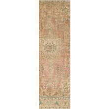 Bespoky 83x276 cm Bej Klasik Yün Halı | Yolluk Koridor Mutfak Halısı | %100 Doğal Yün El Yapımı El Dokuma | UNİQUE-36250