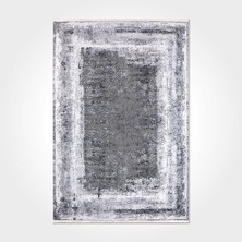 Willow Modern Gri Polyester Kare Modern Desenli Pamuk Makinada Yıkanabilir Hav Toz Vermez Leke Tutmayan Kaymaz Taban Dijital Makine Baskı Salon Yolluk Mutfak Halı