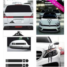 Araba 4'lü Mega Sticker Petek-Yan Ayna-Bakan Adam-Pençe