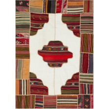 Iskece Turkuaz Eskitme Yün Modern Desenli Yün Hav Toz Vermez Leke Tutmayan Salon Yolluk Mutfak El Dokuma Halı