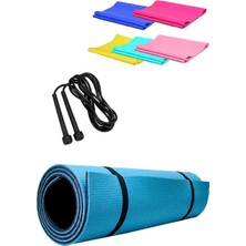 Ckspor 14 mm Pilates Kamp Matı Pvc Atlama Ipi  Plates Egzersiz Direnç Lastiği 3^lü Pilates Seti
