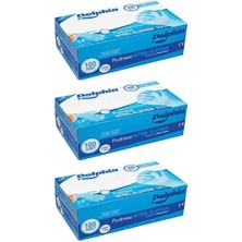 Tek Kullanımlık Lateks Mavi Pudrasız Nitril Muayne Eldiveni Medium Orta Boy - 100'LÜ 3 Paket