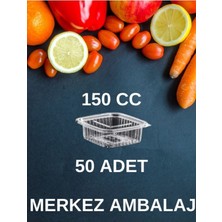 Plastik Sızdırmaz Kap 150 gr cc Kullan At Tek Kullanımlık Plastik Kapaklı Kase 50 Adet