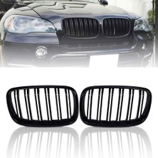 Bmw X6 E71 Çift Şeritli Ön Panjur Izgara 2006-2013 Arası Parlak Siyah