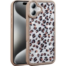 iPhone 16 Plus Kılıf Simli Şeffaf Mini Figürlü ve Kenarları Taşlı Silikon Kapak Rcv/azra