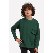 Jacklions Erkek Çocuk Cep Detaylı %100 Pamuk T-Shirt 1675 Haki