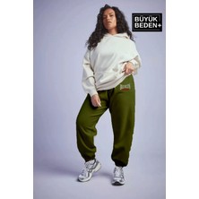 Kadın Büyük Beden Paça Lastikli Buyuk Brooklyn  Baskılı Ince Eşofman Altı  SPR24BEAK49