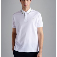 Erkek Pamuklu Polo Yakalı Düğme Kapamalı Kısa Kollu Beyaz Polo Yaka T-Shirt 24411286-010
