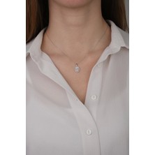 Güzide 14 Ayar Beyaz Altın Baget Kolye