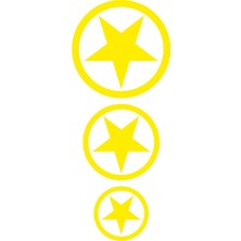 Üçlü Yıldız Oto Sticker Sarı