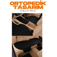 Mitsubishi Colt 1990–2003 Uyumlu Siyah Kadife Yüzeyli Araba Oturak Minderi – Kaymaz, Ön/arka