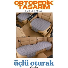 Renault Laguna - 2 2004-2009 Uyumlu Gri Kadife Yüzeyli Araba Oturak Minderi – Kaymaz, Ön/arka