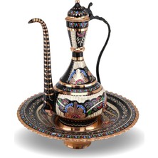 Gül Çiçek Lüx Bakır Ibrik 42 cm