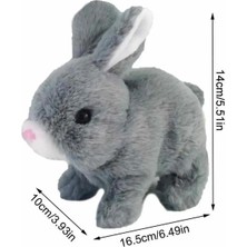 Luxury Elektronik Pilli Sesli Zıplayan Hareketli Peluş Tavşan 18X17 cm 1 Adet