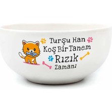 Turşu Han Koş Bir Tanem Rızık Zamanı! Krem Seramik Kase - Hediye Seramik Kase