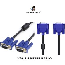 VGA Kablosu Ekran LCD Monitör Projeksiyon Bağlantı Kablosu - Çift Filtreli