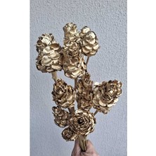 Altın Yaldız (Gold) Tropik Enginar Kuru Çiçek 5 Dal(Yapay Çiçek)