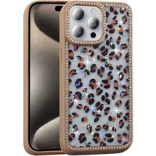 iPhone 15 Pro Kılıf Simli Şeffaf Mini Figürlü ve Kenarları Taşlı Silikon Kapak Rcv/azra