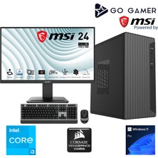 Go Gamer S112D Intel Core I3 13100 16GB Ddr5 5200MHZ 1tb SSD Msı 24" / Windows 11 Pro Masaüstü Bilgisayar
