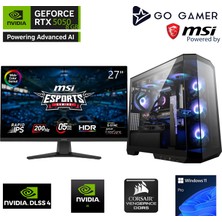 Go Gamer S918DP Intel Core I7 14700KF / 32GB 5200MHZ Ddr5 / 1tb Nvme SSD 5000-3600MB-SN Gen4 / RTX5050 8gb / 240MM Sıvı Soğutma / Msı 27" 200Hz / Windows 11 Pro Masaüstü Bilgisayar