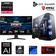 Go Gamer S999DP Intel Core i7 14700KF / 32GB 5600Mhz DDR5 / 2TB NVMe SSD Gen4 / RX 9070 XT 16GB / 360mm Sıvı Soğutma / MSI 27" 200Hz / Windows 11 Pro Masaüstü Bilgisayar
