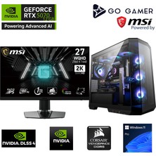 Go Gamer S1080DP Intel Core i9 14900KF / 64GB 5600Mhz DDR5 Ram / 1TB SSD / RTX5070 12GB / 360mm Sıvı Soğutma / MSI 27" 2K 200Hz. 0.5MS / Windows 11 Pro Masaüstü Bilgisayar