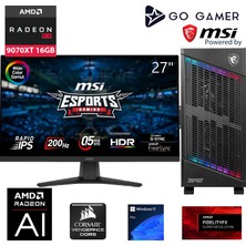 Go Gamer S999DK Intel Core i7 14700KF / 32GB 5600Mhz DDR5 / 2TB NVMe SSD / RX 9070 XT 16GB / 360mm Sıvı Soğutma / MSI 27" 200Hz / Windows 11 Pro Masaüstü Bilgisayar