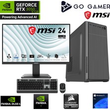 Go Gamer S207D Intel Core I5 12400F / 16GB 3200MHZ / 1tb Nvme SSD 5000-3600MB-SN Gen4 / RTX3050 6gb / Msı 24" 100Hz. / Windows 11 Pro Masaüstü Bilgisayar