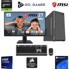 Go Gamer U10D Intel Core Ultra 5 225F / 16GB Ddr5 5200MHZ / 1tb Nvme SSD 5000-3600MB-SN Gen4 / GT730 4gb / Msı 27" 100Hz / Windows 11 Pro Iş Bilgisayarı