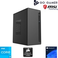 Go Gamer S140 Intel Core i3 14100F 32GB DDR5 5600Mhz 1TB SSD RX550 Windows 11 Pro Masaüstü Bilgisayar