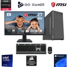 Go Gamer U16D Intel Core Ultra 5 225F / 32GB DDR5 5600Mhz / 1TB SSD / RX550 4GB / MSI 27" 100Hz / Windows 11 Pro İş Bilgisayarı