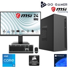 Go Gamer S224D Intel Core I5 12400F / 32GB Ddr5 5200MHZ / 1tb Nvme SSD 5000-3600MB-SN Gen4 / RX550 4gb / Msı 24" 100Hz. / Windows 11 Pro Masaüstü Bilgisayar