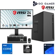 Go Gamer S651D Intel Core i7 12700F / 32GB 5600Mhz DDR5 / 1TB SSD / RX550 4GB / MSI 24" 100Hz / Windows 11 Pro Masaüstü Bilgisayar