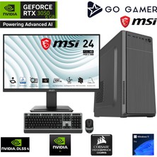 Go Gamer S303D Intel Core I5 14400F / 16GB Ddr5 5200MHZ / 1tb Nvme SSD 5000-3600MB-SN Gen4 / RTX3050 6gb / Msı 24" 100Hz. / Windows 11 Pro Masaüstü Bilgisayar