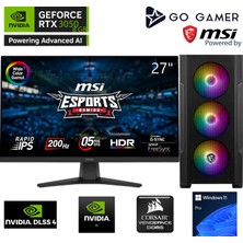 Go Gamer S1038D Intel Core i9 14900KF / 64GB 5600Mhz DDR5 Ram / 2TB NVMe SSD Gen4 / RTX3050 8GB / 240mm Sıvı Soğutma / MSI 27" 200Hz / Windows 11 Pro Masaüstü Bilgisayar