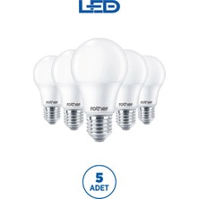 ROTHER RTL01105-5 Rother A60 LED Ampul 15W E27 1520 Lümen 6000K Beyaz Işık Enerji Tasarruflu Ampul 5 Adet