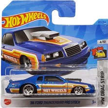 - ´86 Ford Thunderbird Pro Stock - Hw Drag Strip 4/10 - HKH32 - Short Card - Stockcar Racing - Mavi Metalik - Mattel 2023