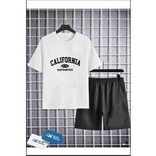 Erkek/kız Çocuk  ''california'' Baskılı Tişört-Şort Takımı