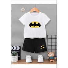 Kız/erkek Çocuk  ''batman'' Baskılı Tişört-Şort Takımı