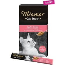 6 Adet - Miamor Cream Somonlu Kedi Ödülü 6X15 gr