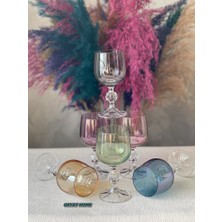 Bohemia 6 Renk 160CC Kristal Kahve Yanı Su Bardağı , Meşrubat Bardağı , Çeyizlik , Hediyelik