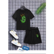 Erkek/kız Çocuk  ''tacdolar'' Baskılı Tişört-Şort Takımı