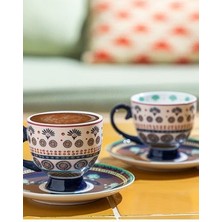 English Home Eotic Artsy 2'li Kahve Fincan Takımı Lacivert Yeni Bone China ile Şık Sunum İçin Tasarlandı