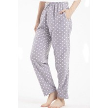 Lüx Polar Cepli Kışlık Kadın Pijama Altı Tek Alt Ra1