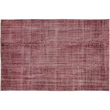 Kırmızı Eskitme Yün Modern Desenli Yün Hav Toz Vermez Leke Tutmayan Salon Yolluk Mutfak El Dokuma Halı