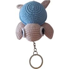 Mavi Kaplumbağa Amigurumi Anahtarlık Organik Oyuncak
