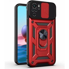 Piyasa Sepeti Kızaklı Tank Kılıf Xiaomi Redmi Note 10  Kırmızı