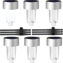 Powermaster PM-26960 Metal Gövdeli Dc 5V Beyaz Solar Balkon-Havuz-Bahçe Lambası (6'lı Paket)