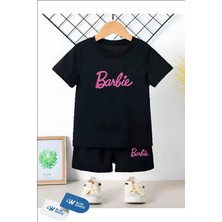 Erkek/kız Çocuk  '' Barbie '' Baskılı Tişört-Şort Takımı